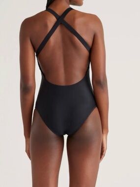 Quince Black Cross-Back One-Piece Swimsuit
